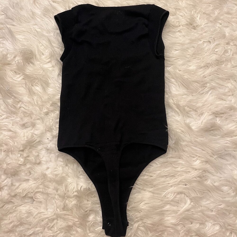 Intimately Free People Black Ribbed V Neck Body Suit XS/S - Picture 3 of 3